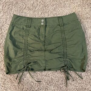 Garage Green Ruched Mini Skort